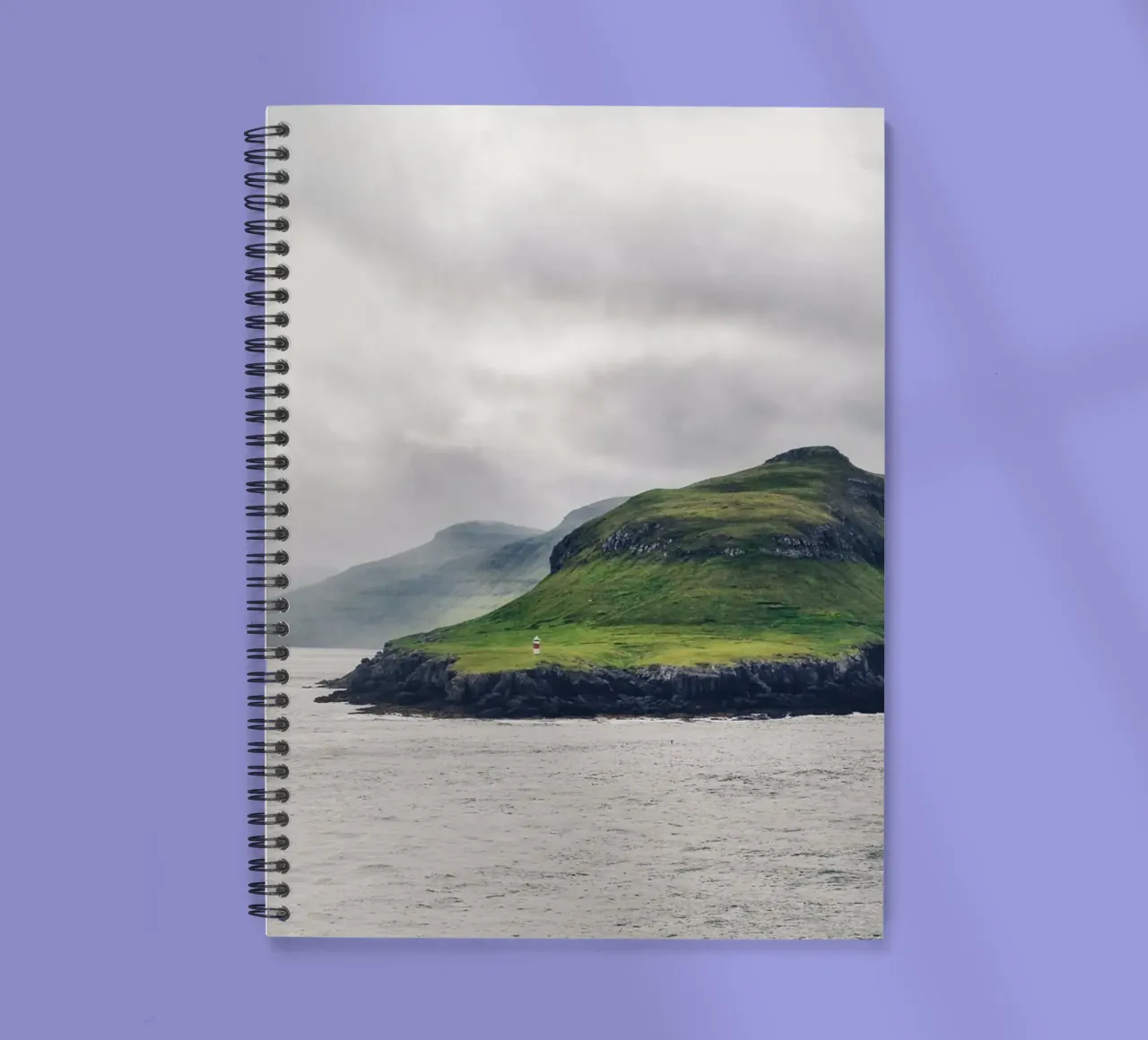 Faroes #04: discover solitude - faroe islands lighthouse spiral notebook by zenitt