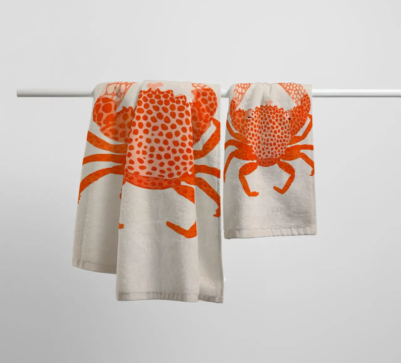 Emel Tunaboylu - Red Crab towel by The Artcircle