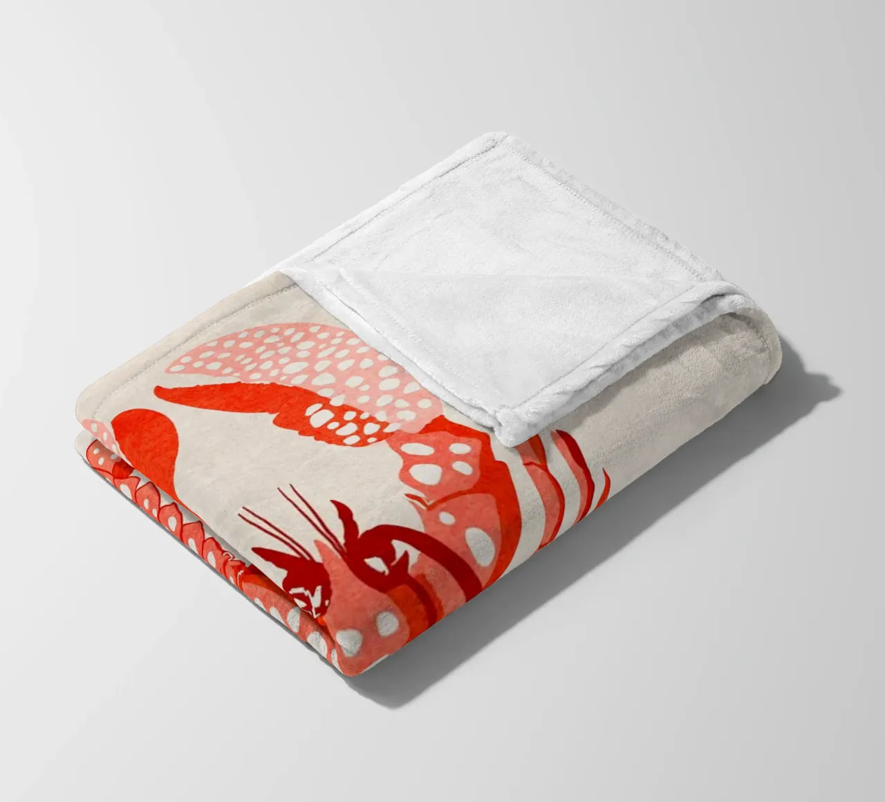 Emel Tunaboylu - Gambero Rosso coperta in pile da The Artcircle