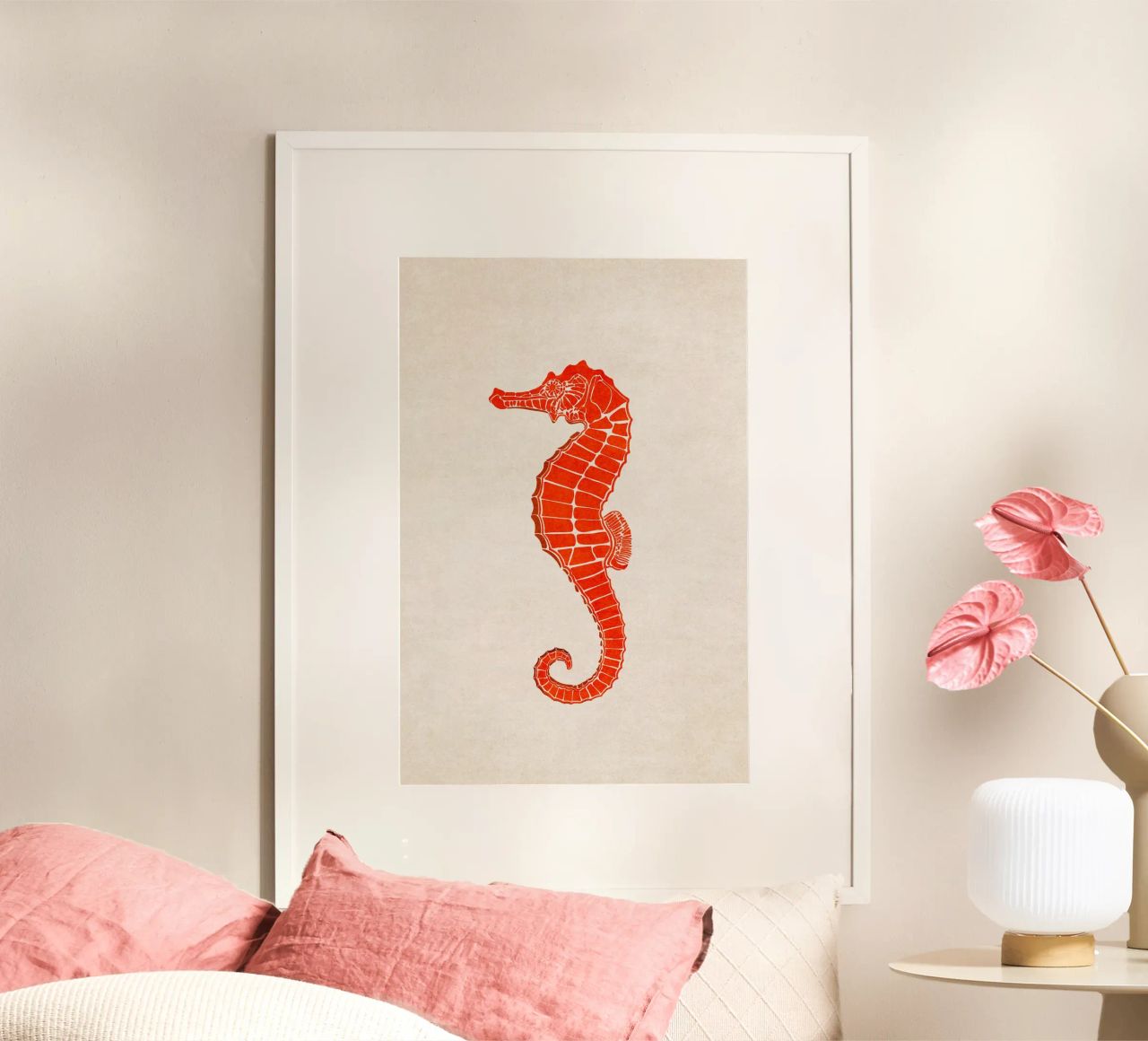 Emel Tunaboylu - Red Seahorse poster by The Artcircle
