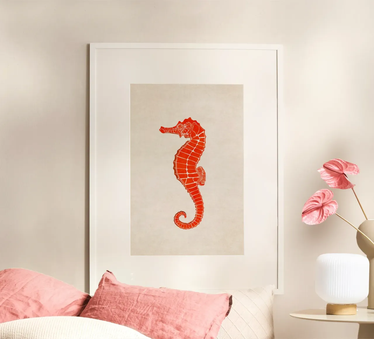 Emel Tunaboylu - Red Seahorse poster by The Artcircle