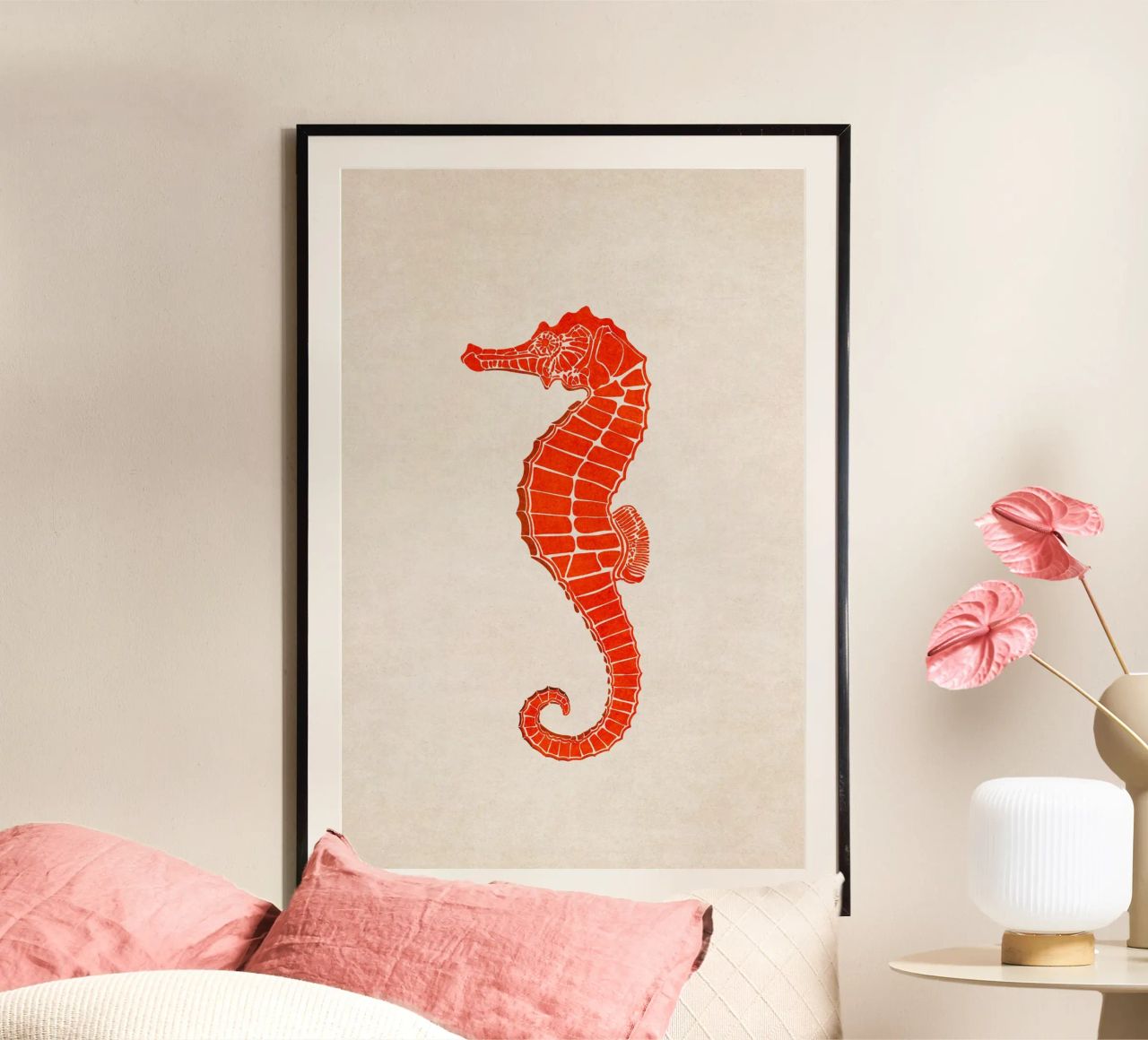 Emel Tunaboylu - Red Seahorse poster by The Artcircle