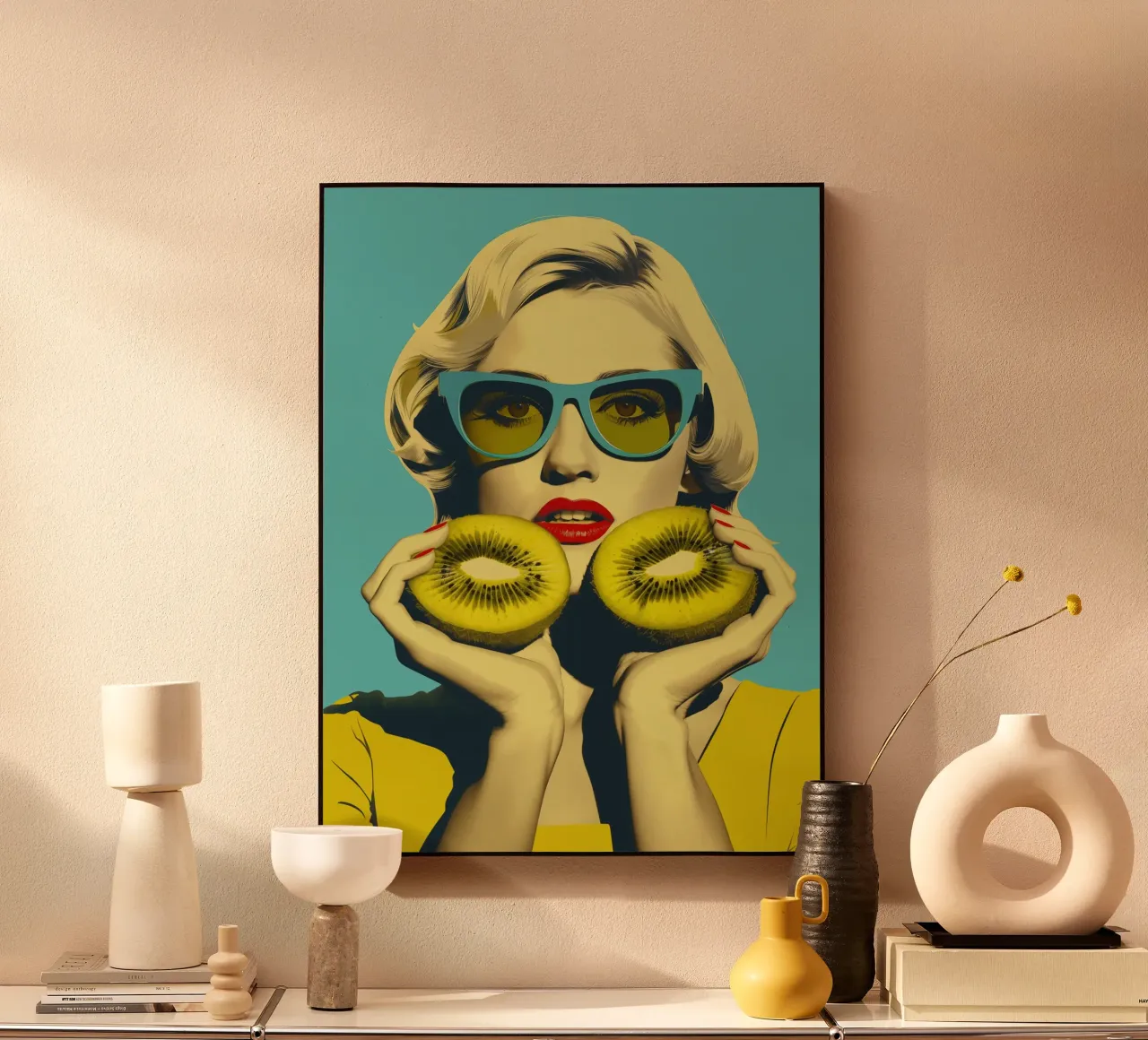 Kiwi Girl | Poster di cucina in stile diner anni '50 plexiglass da Autofocus