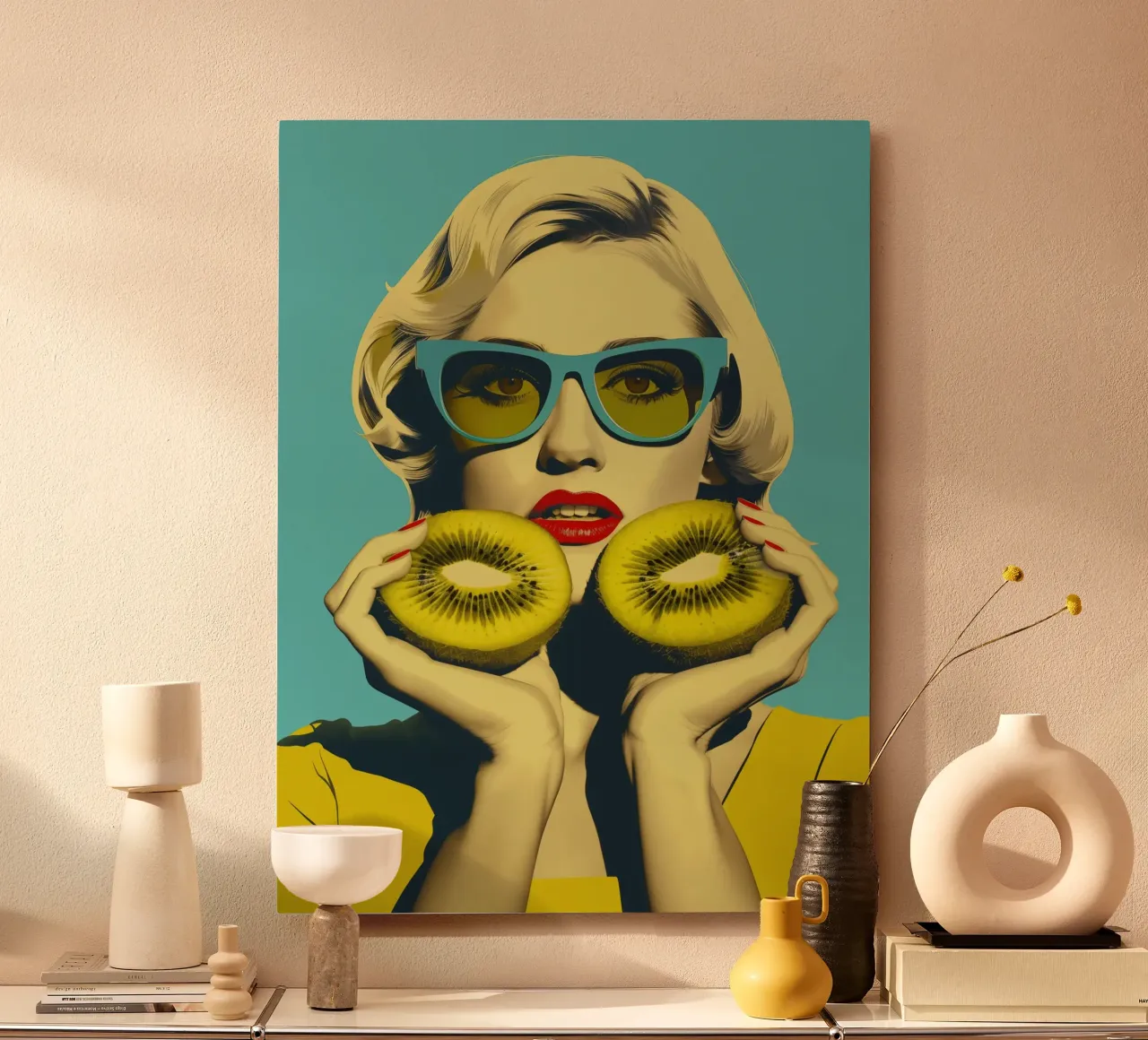Kiwi Girl | Poster di cucina in stile diner anni '50 alluminio dibond da Autofocus