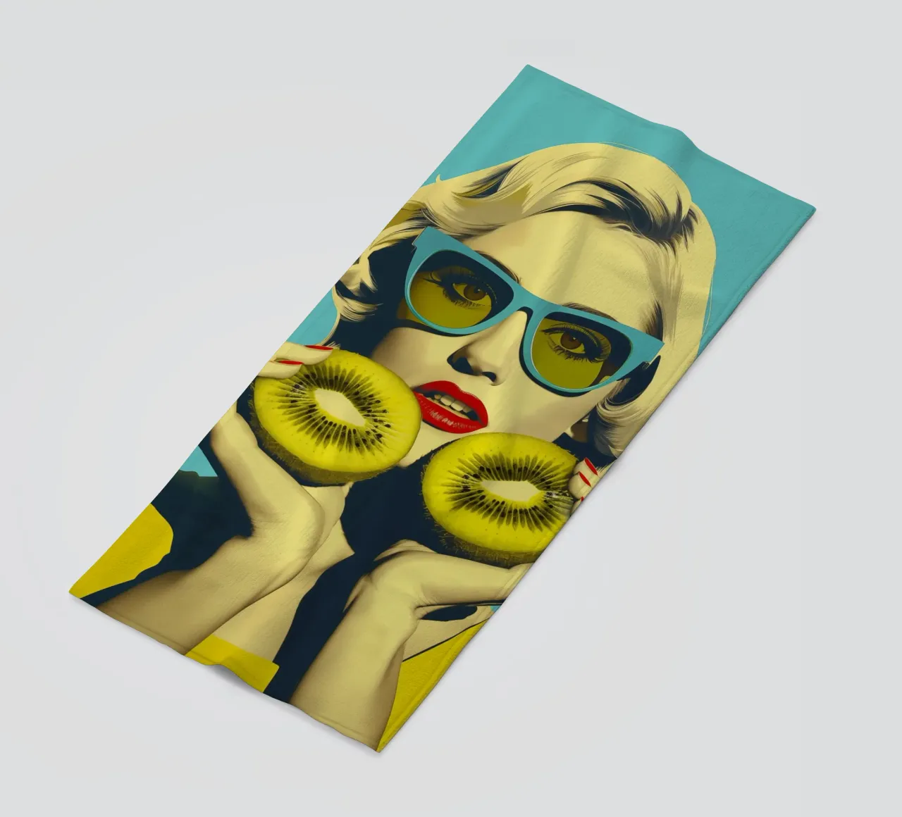 Kiwi Girl | Poster di cucina in stile diner anni '50 telo mare da Autofocus