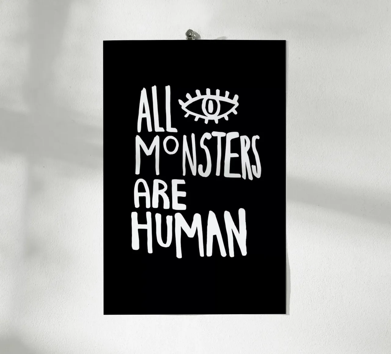 All Monsters Are Human poster con telaio in alluminio da Vasare Nar
