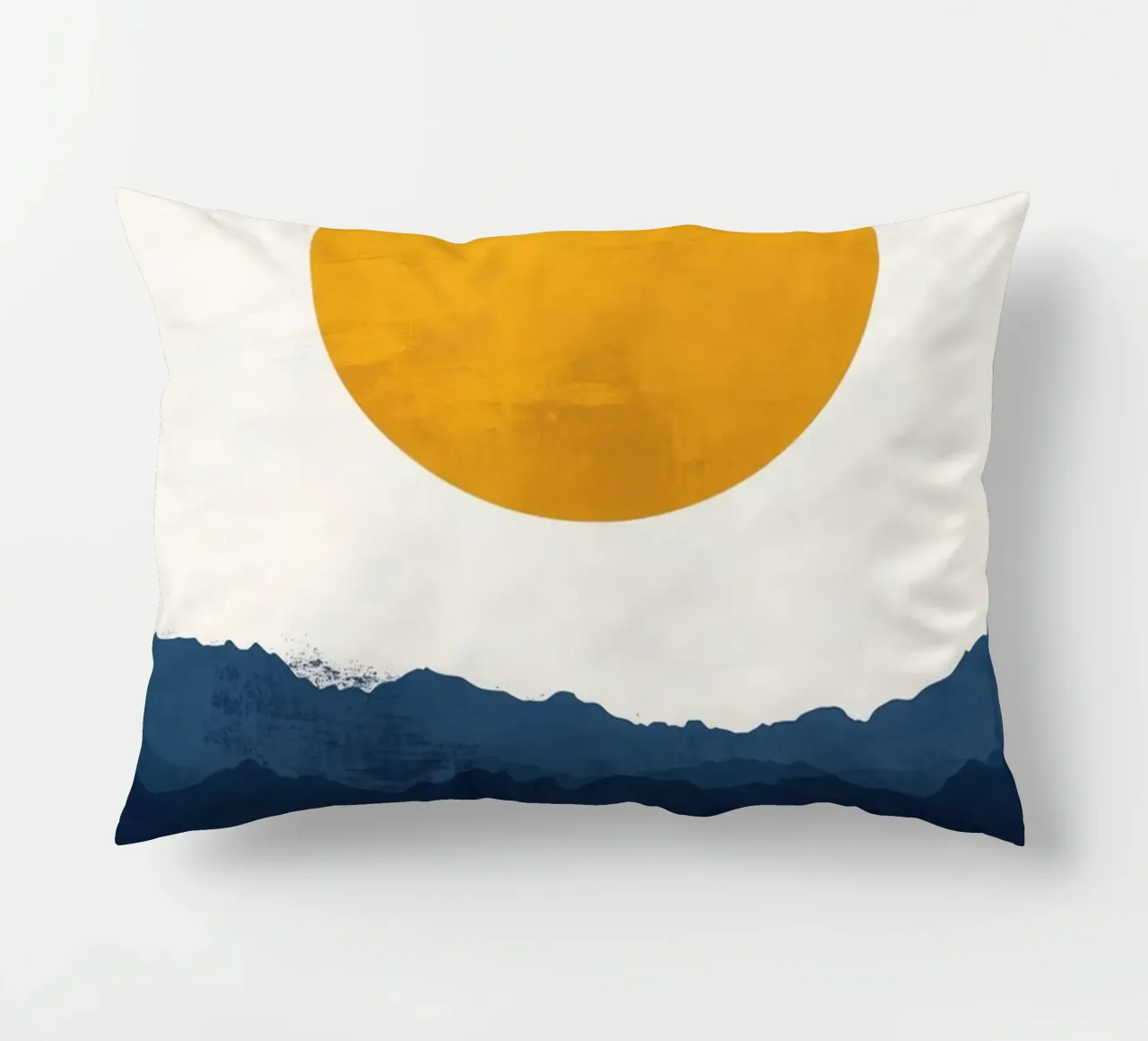 Golden Moon over Mountain Lake decorative cushion by Affiches Soleil & Déco Lumineuse – Sunny