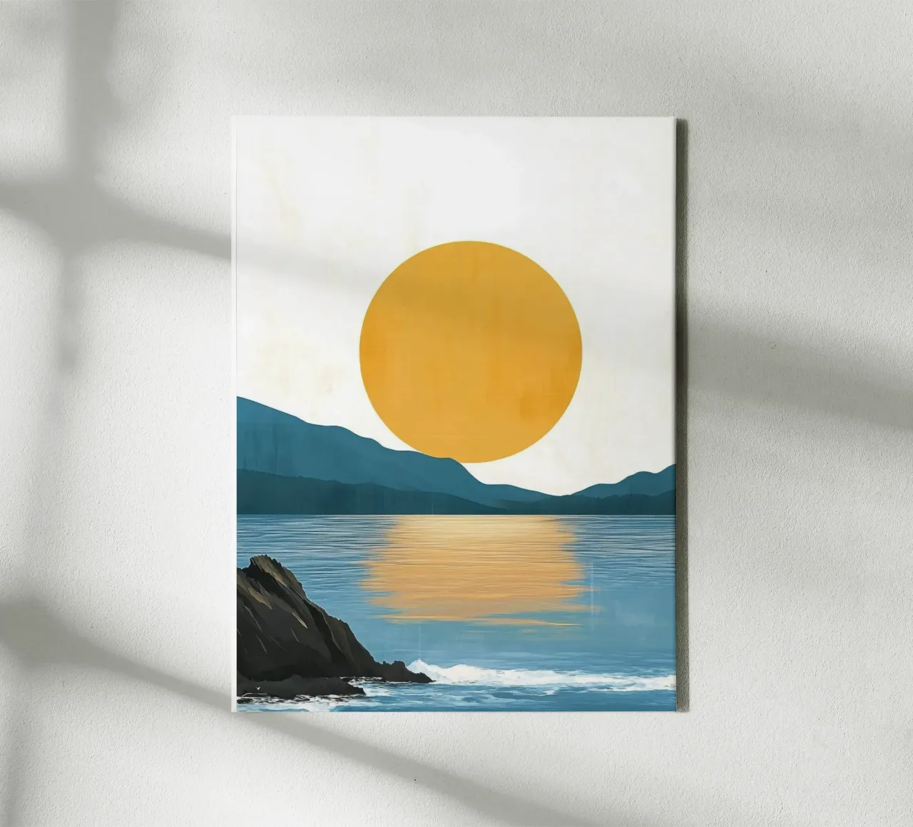 Coucher de Soleil sur la Côte Rocheuse toile avec Caisse américaine de Affiches Soleil & Déco Lumineuse – Sunny
