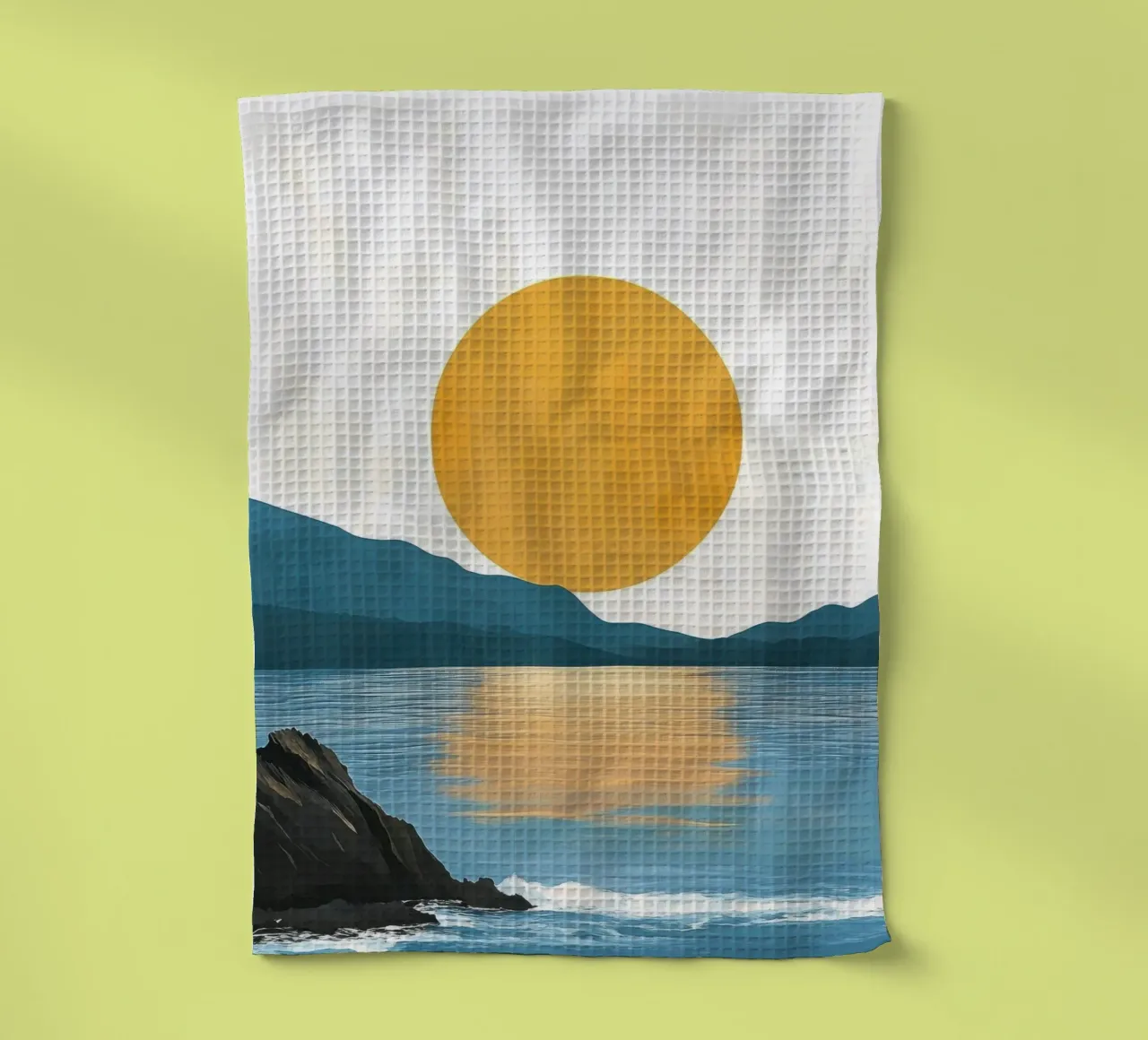 Coucher de Soleil sur la Côte Rocheuse torchon de Affiches Soleil & Déco Lumineuse – Sunny