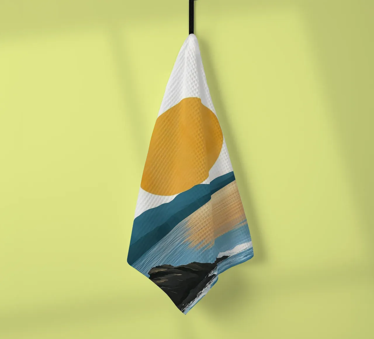 Coucher de Soleil sur la Côte Rocheuse torchon de Affiches Soleil & Déco Lumineuse – Sunny