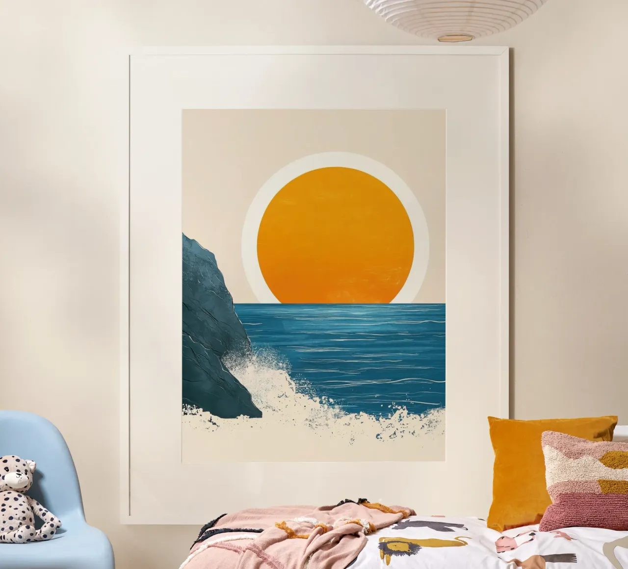 Tramonto marittimo poster con telaio in legno da Affiches Soleil & Déco Lumineuse – Sunny