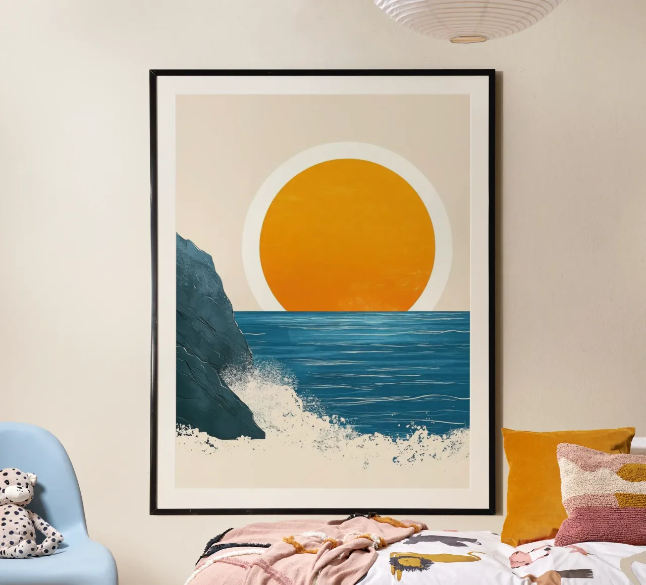 Tramonto marittimo poster con telaio in legno da Affiches Soleil & Déco Lumineuse – Sunny