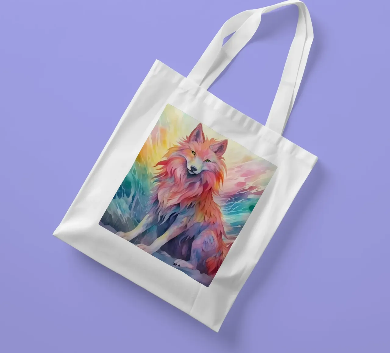 Totem animale Loup borsa in juta da Théïa's Fantasia World
