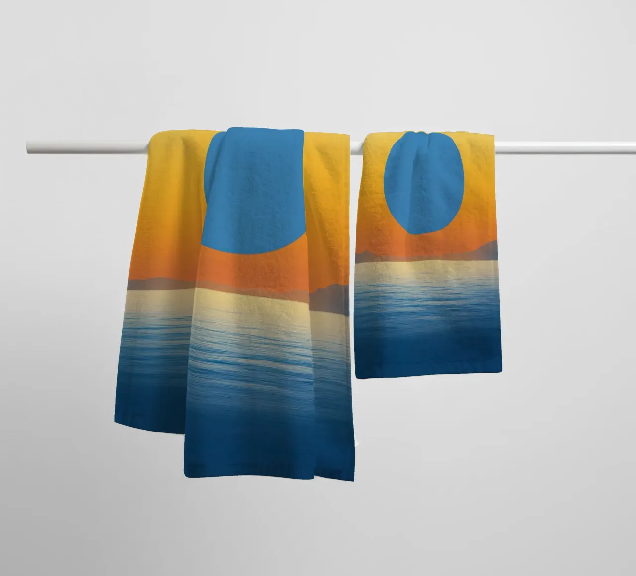 Blue Moon over Ocean towel by Affiches Soleil & Déco Lumineuse – Sunny