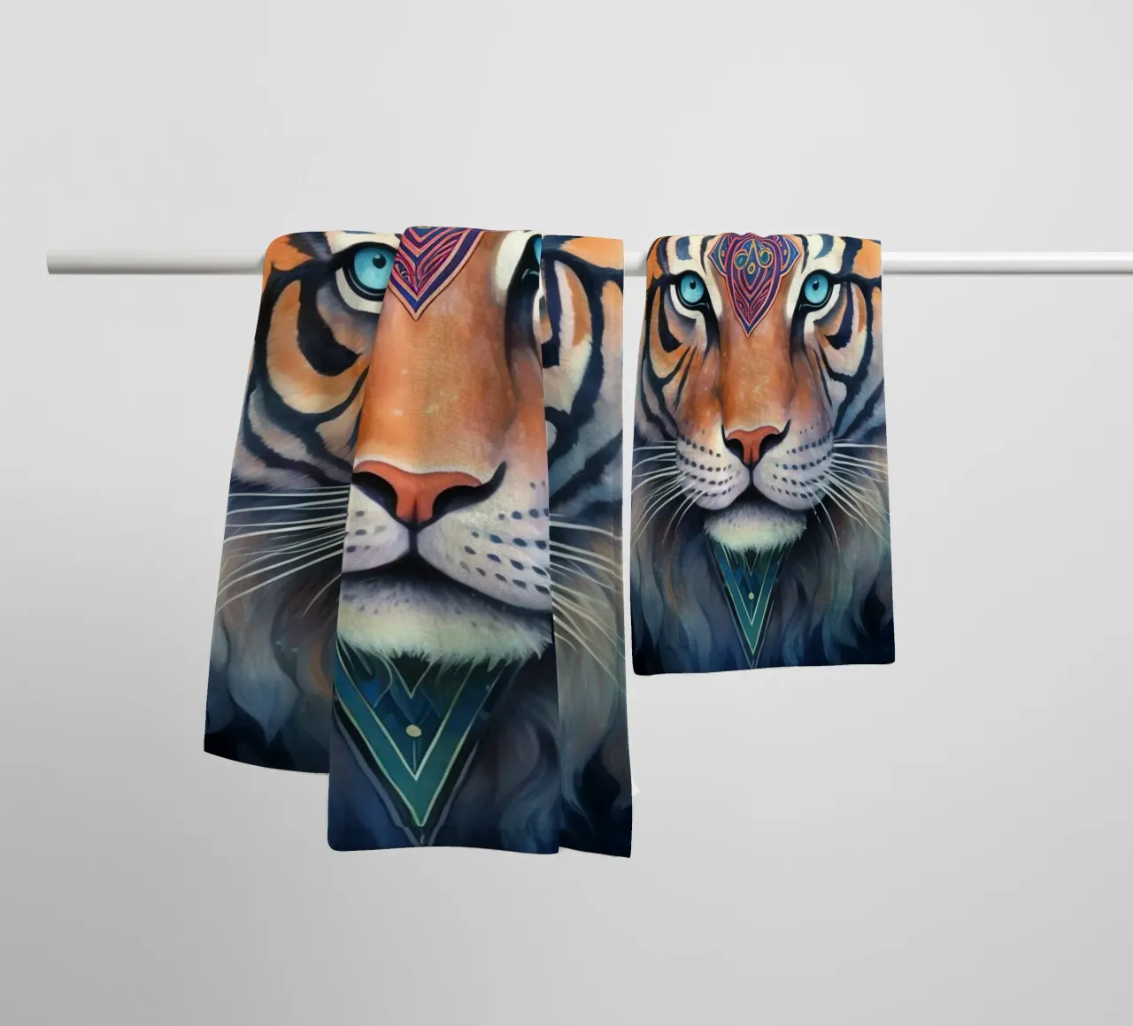 Totem animale Tigre asciugamano da bagno da Théïa's Fantasia World