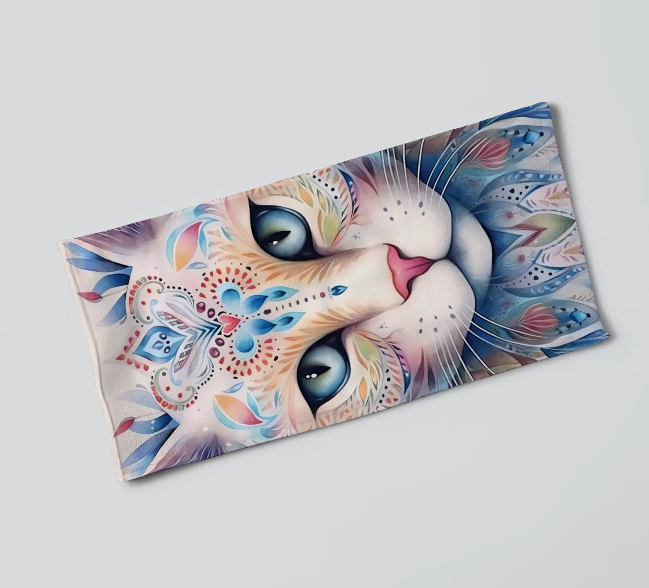 Chat sui totem animali asciugamano da bagno da Théïa's Fantasia World