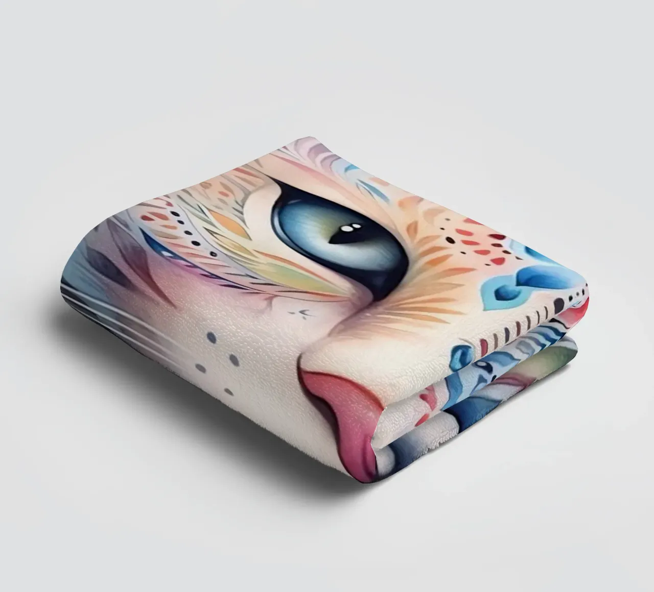 Chat sui totem animali asciugamano da bagno da Théïa's Fantasia World