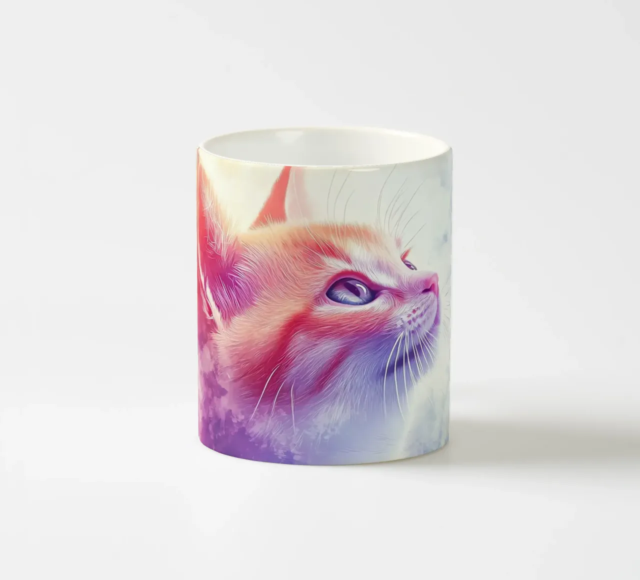 Chat sui totem animali tazza in ceramica da Théïa's Fantasia World