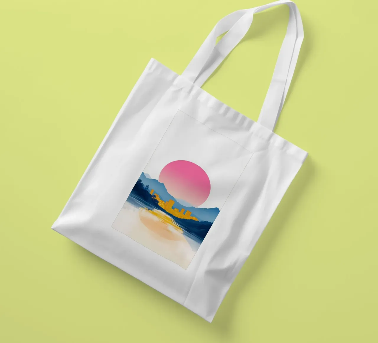 Riflessi d'oro sulla città borsa in juta da Affiches Soleil & Déco Lumineuse – Sunny