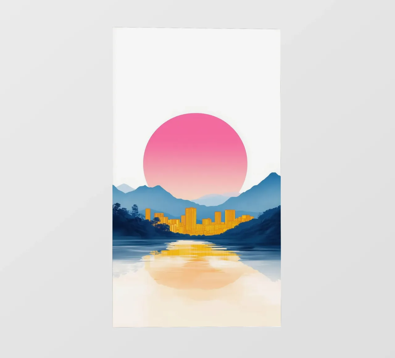 Riflessi d'oro sulla città telo in pvc da Affiches Soleil & Déco Lumineuse – Sunny