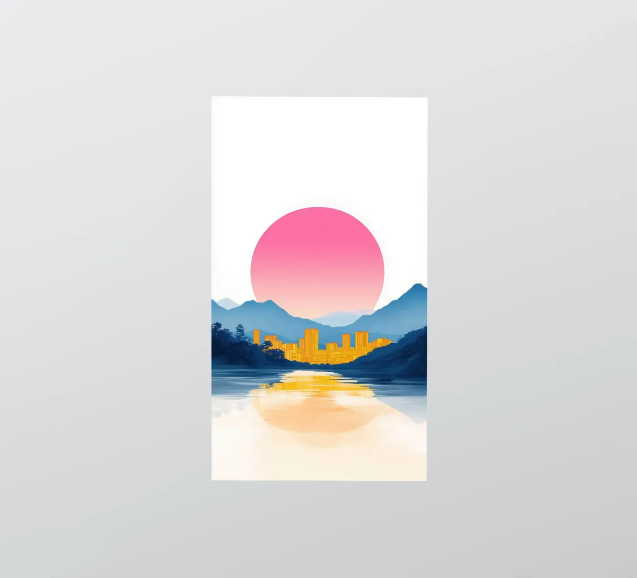 Golden Reflections on the City sticker by Affiches Soleil & Déco Lumineuse – Sunny