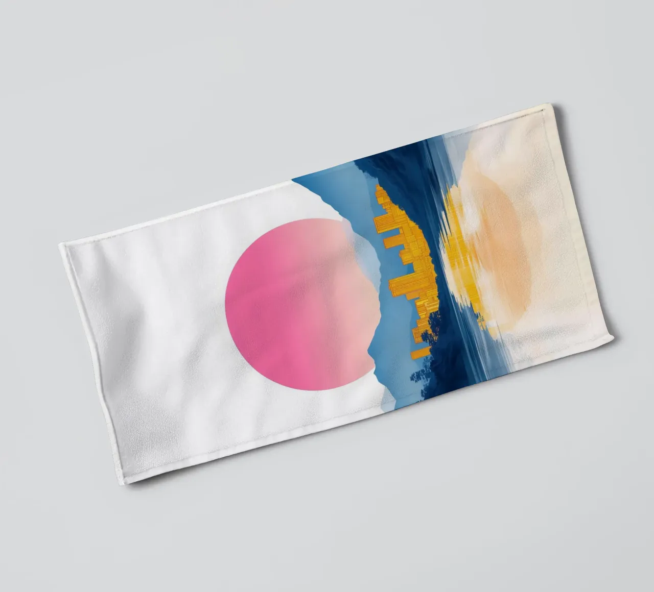 Riflessi d'oro sulla città asciugamano da bagno da Affiches Soleil & Déco Lumineuse – Sunny