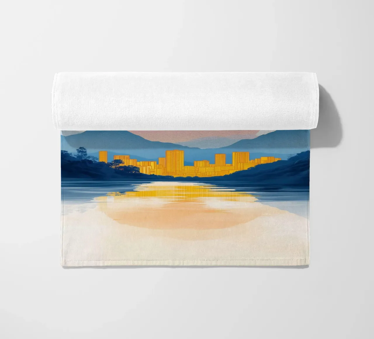 Riflessi d'oro sulla città telo mare da Affiches Soleil & Déco Lumineuse – Sunny