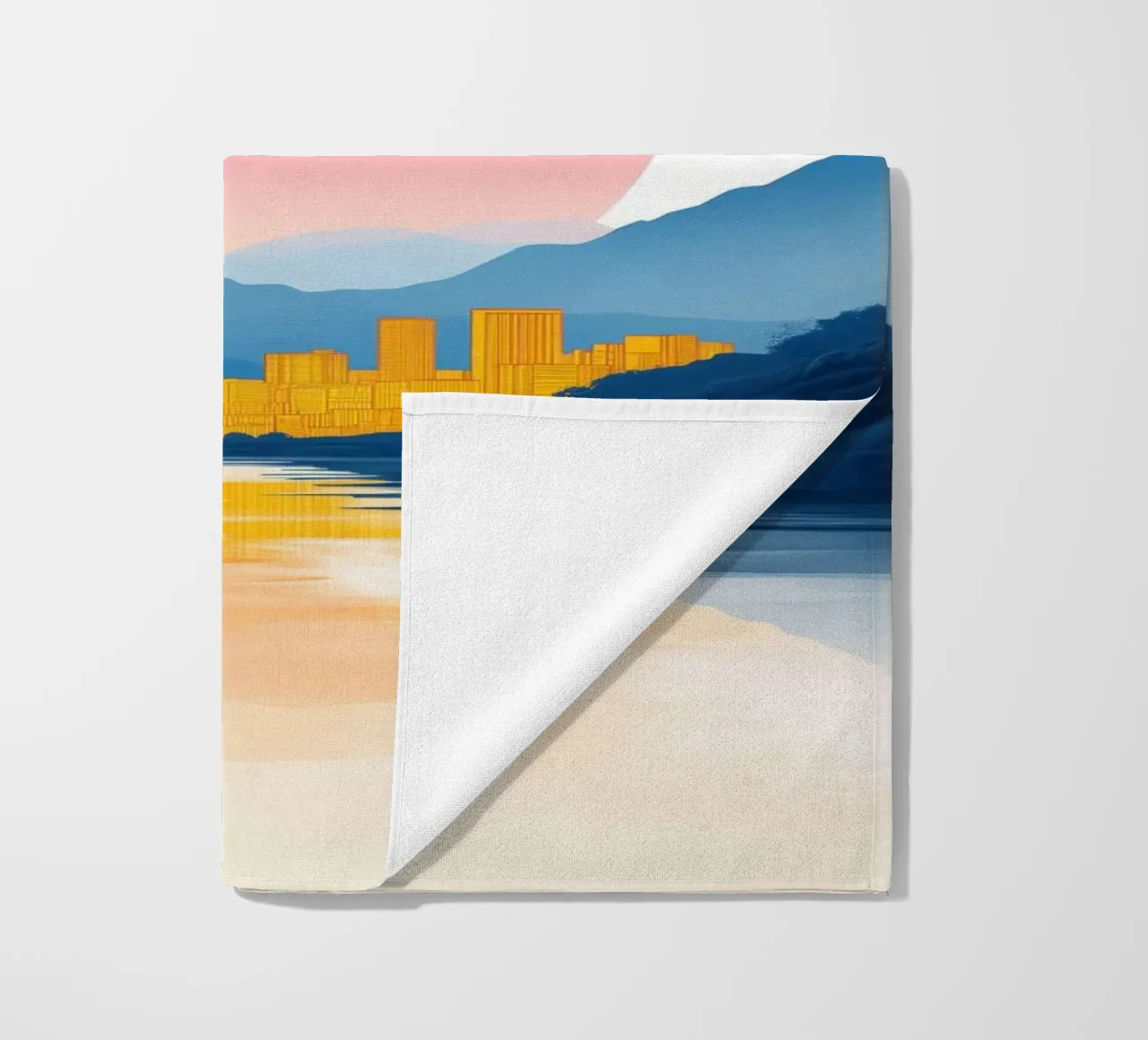 Riflessi d'oro sulla città telo mare da Affiches Soleil & Déco Lumineuse – Sunny