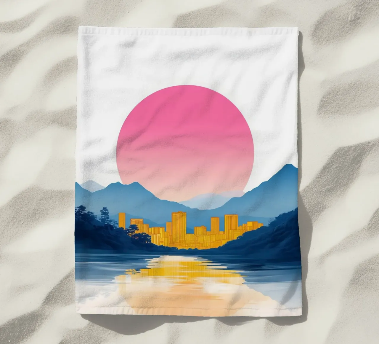 Riflessi d'oro sulla città telo mare da Affiches Soleil & Déco Lumineuse – Sunny