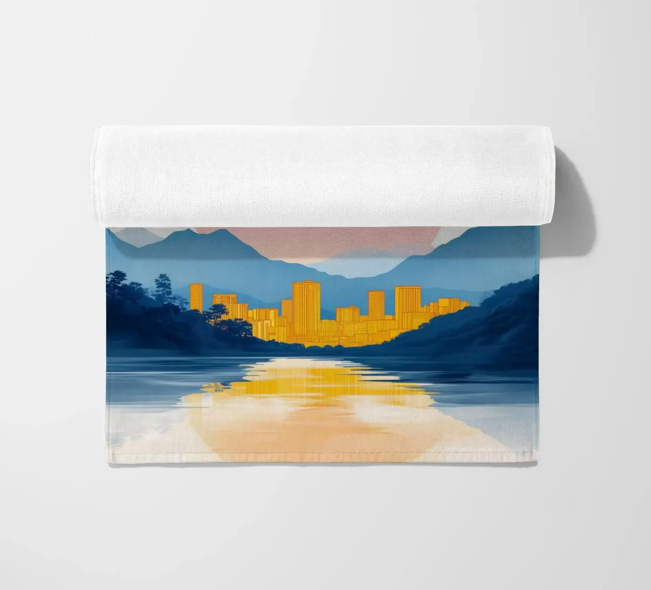 Riflessi d'oro sulla città telo mare da Affiches Soleil & Déco Lumineuse – Sunny
