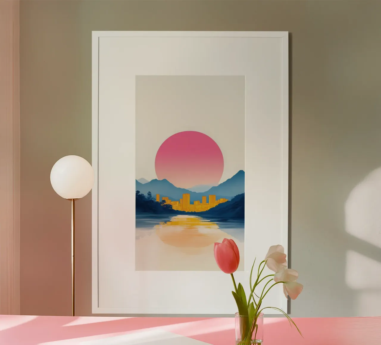 Riflessi d'oro sulla città carta hahnemühle da Affiches Soleil & Déco Lumineuse – Sunny