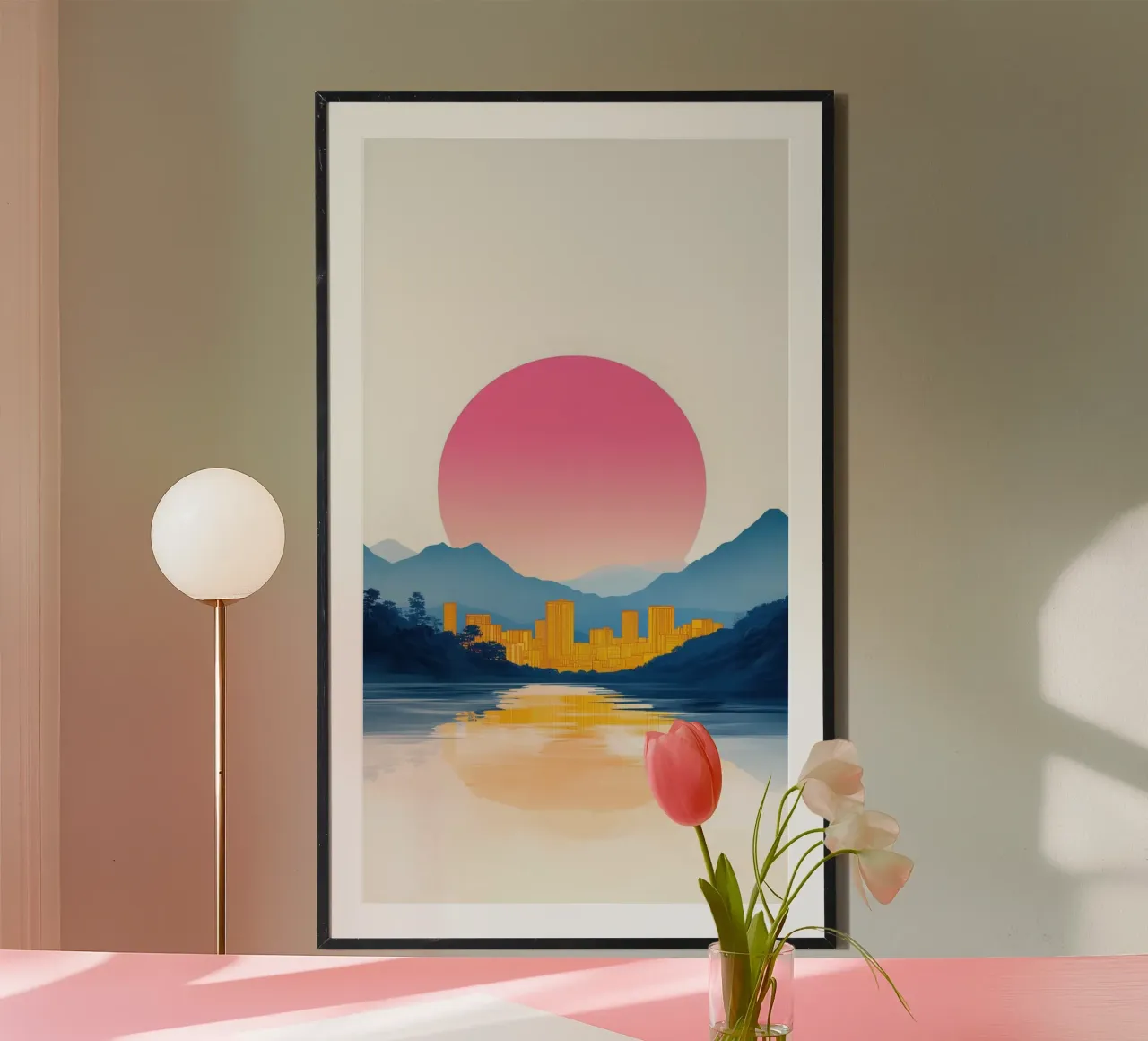 Riflessi d'oro sulla città carta hahnemühle da Affiches Soleil & Déco Lumineuse – Sunny