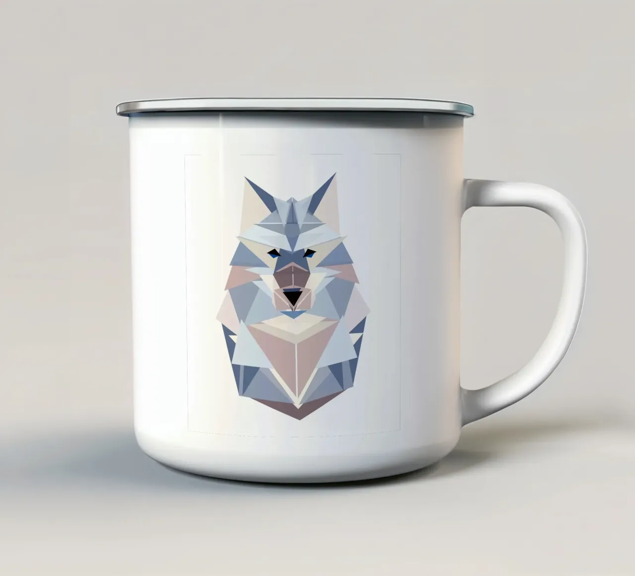 Geometrischer Wolf tazza in smalto da BAINAI
