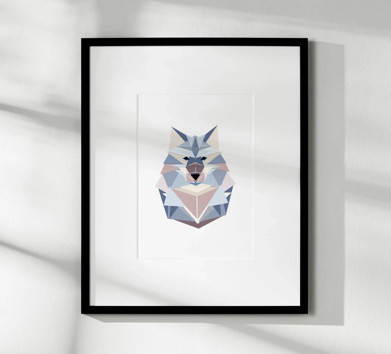 Geometrischer Wolf Poster von BAINAI