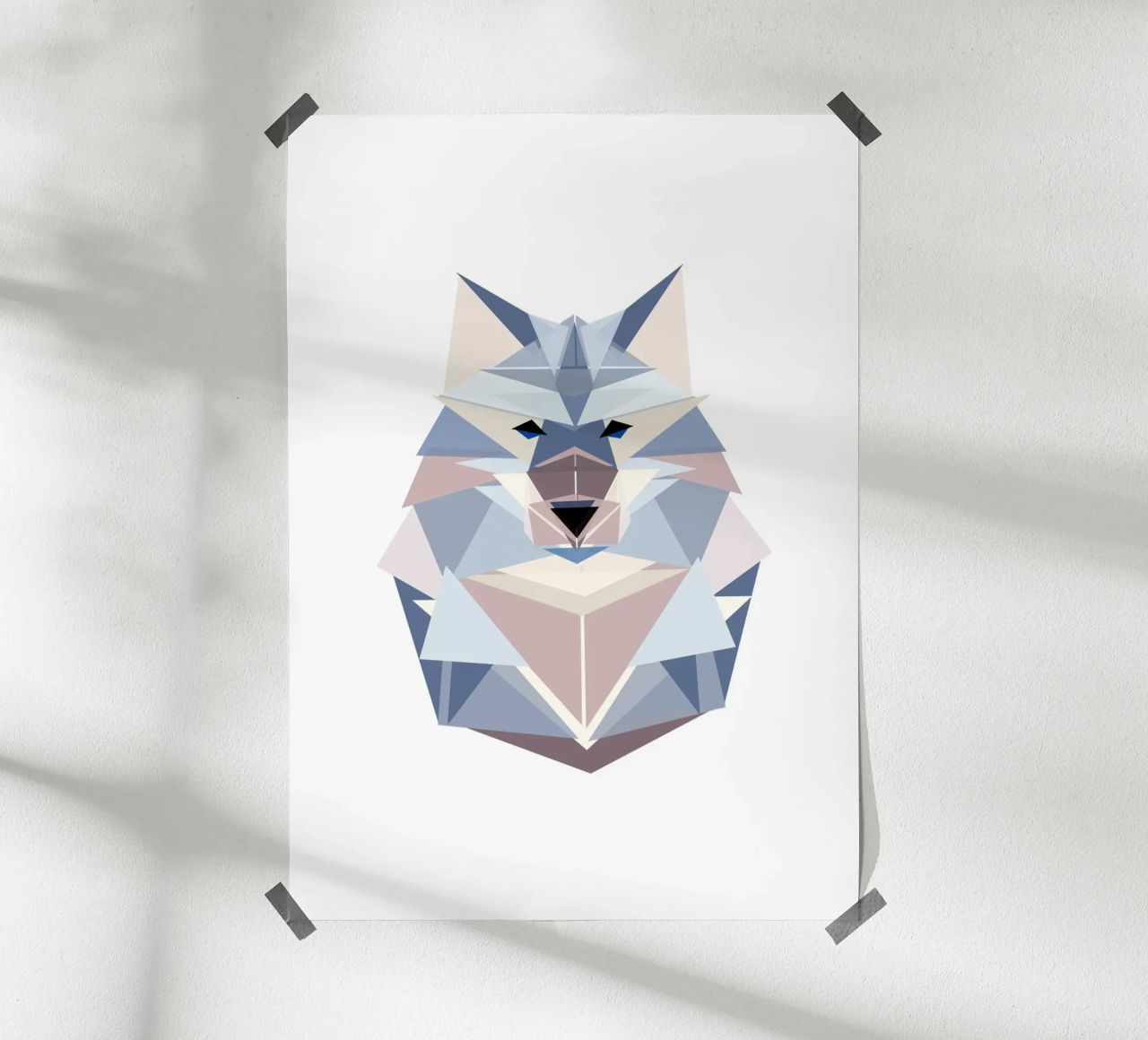 Geometrischer Wolf Poster von BAINAI