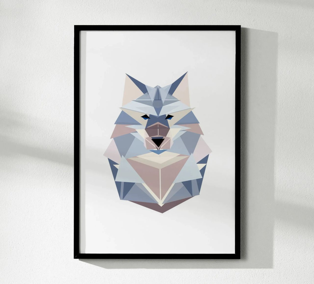 Geometrischer Wolf Poster von BAINAI