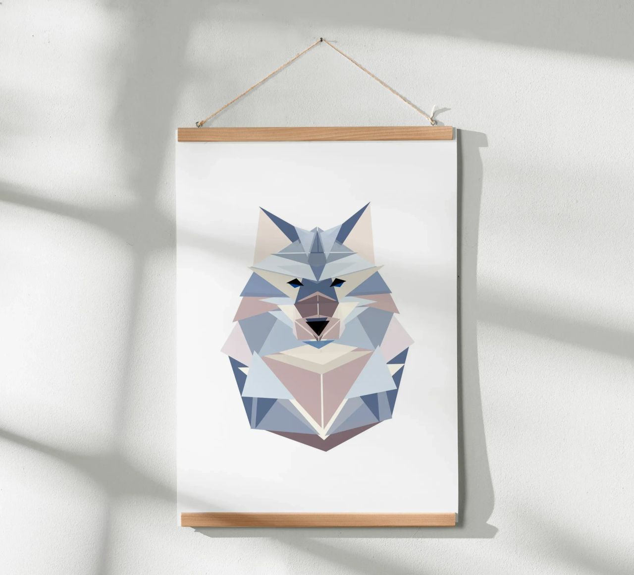 Geometrischer Wolf Poster von BAINAI