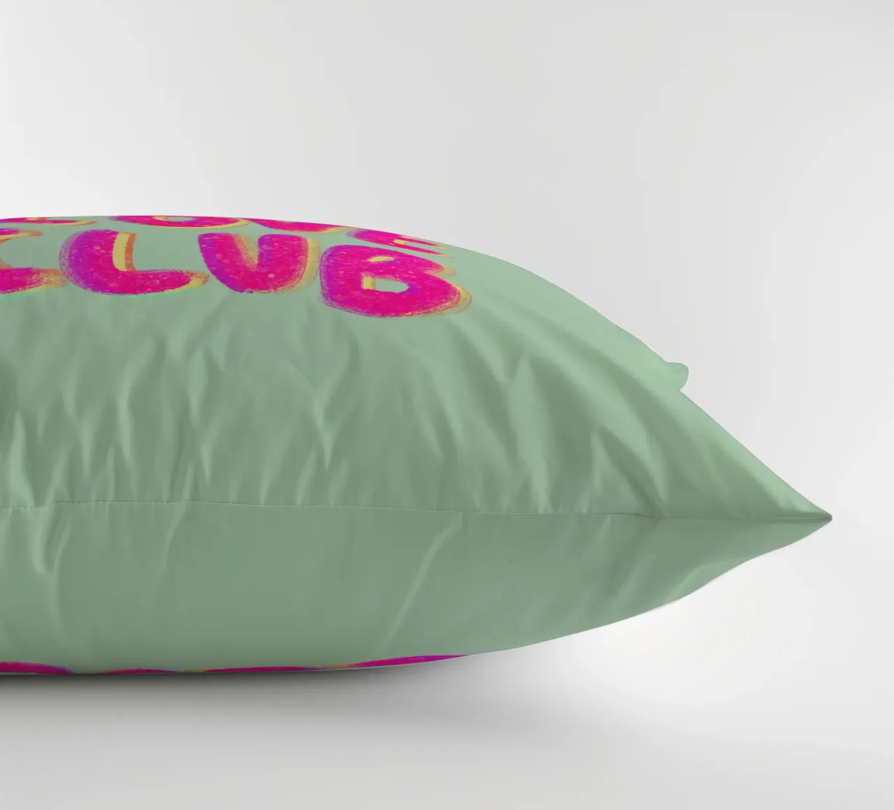 Self-Love Club - Handlettering pink on green cuscino da Illustration Raissa Oltmanns
