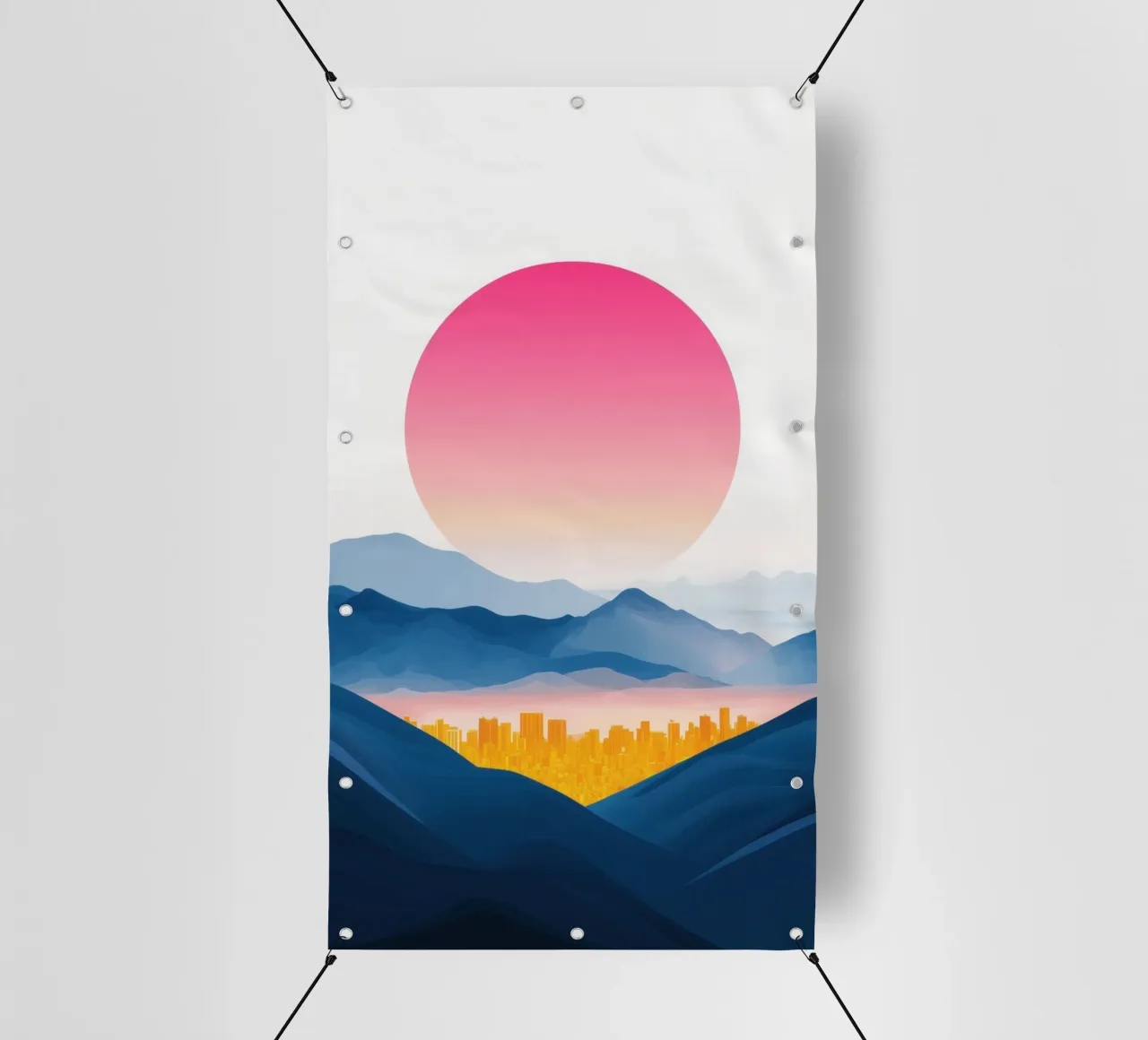 Città d'oro nella valle telo in pvc da Affiches Soleil & Déco Lumineuse – Sunny