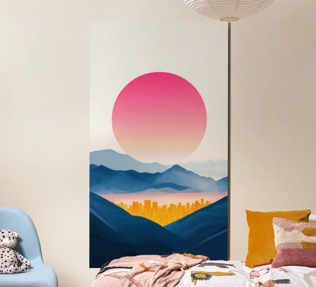 Città d'oro nella valle alluminio dibond da Affiches Soleil & Déco Lumineuse – Sunny