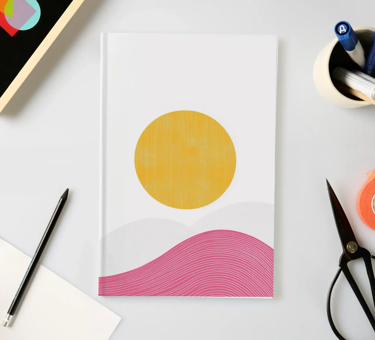 Minimalist Sun and Waves notebook by Affiches Soleil & Déco Lumineuse – Sunny