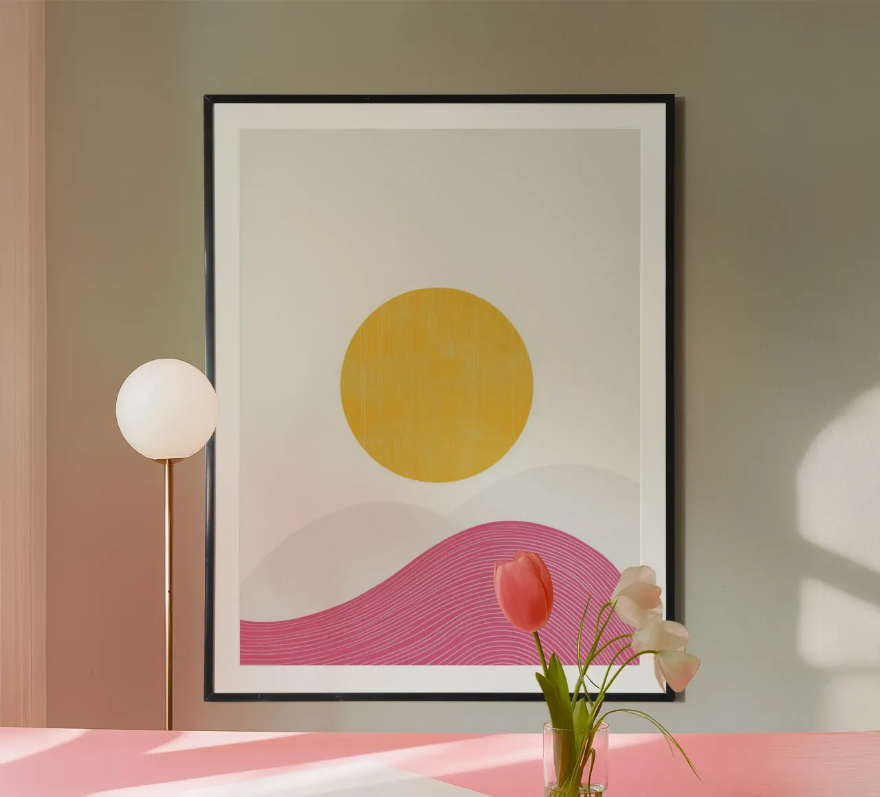 Sole e onde minimaliste carta hahnemühle da Affiches Soleil & Déco Lumineuse – Sunny