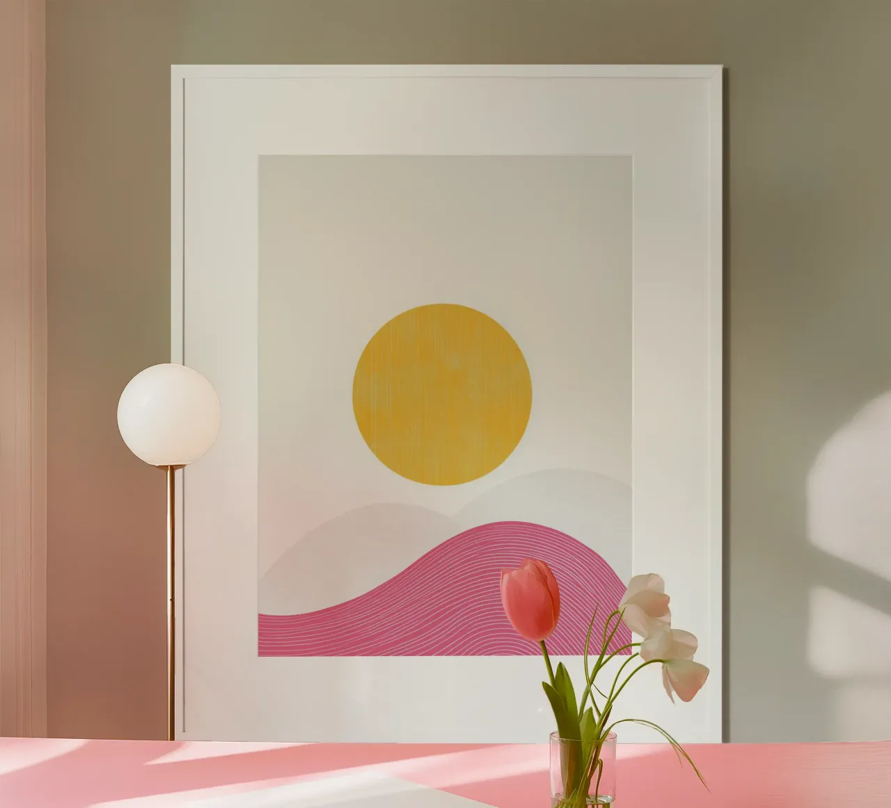 Sole e onde minimaliste carta hahnemühle da Affiches Soleil & Déco Lumineuse – Sunny
