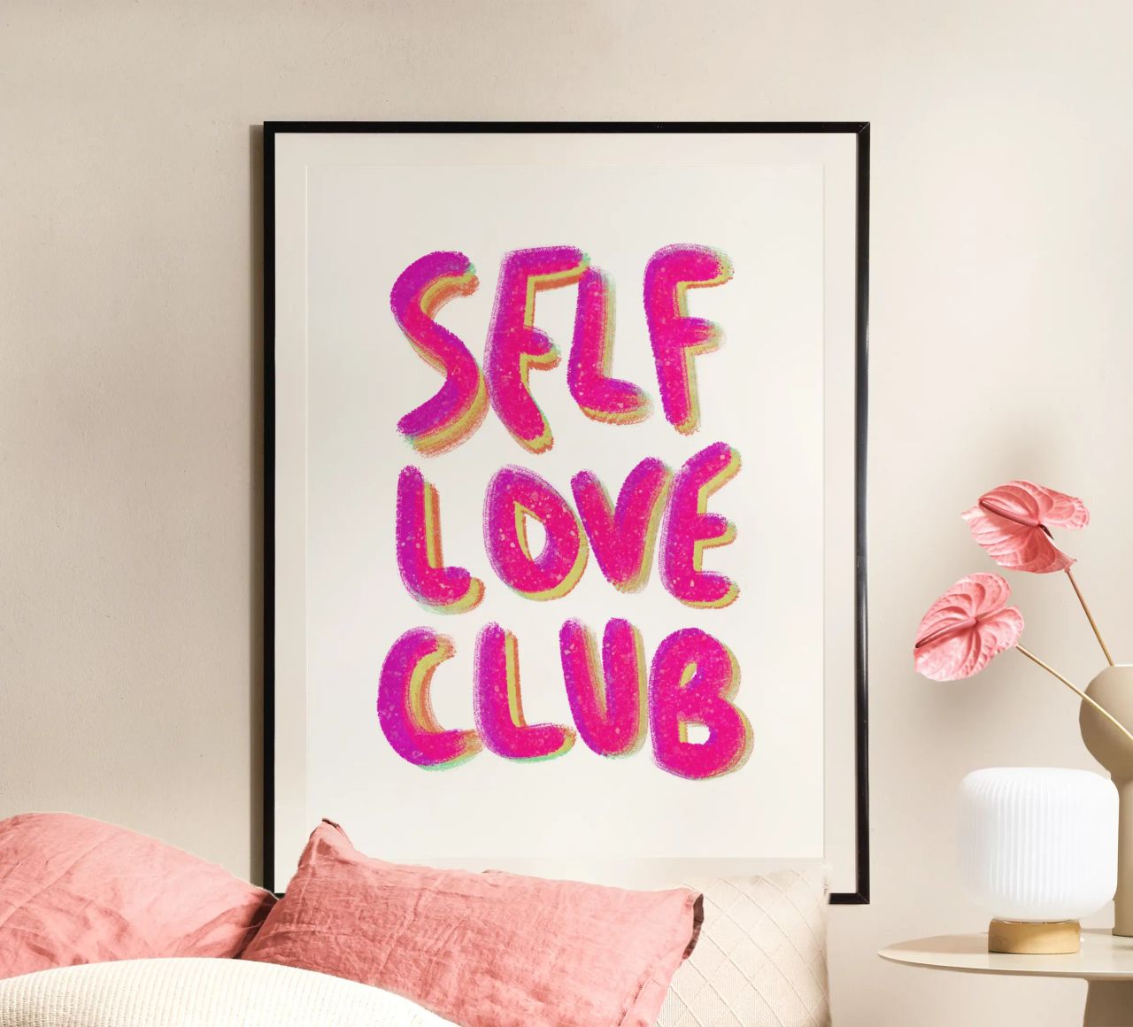 Self-Love Club - Handlettering Poster von Illustration Raissa Oltmanns