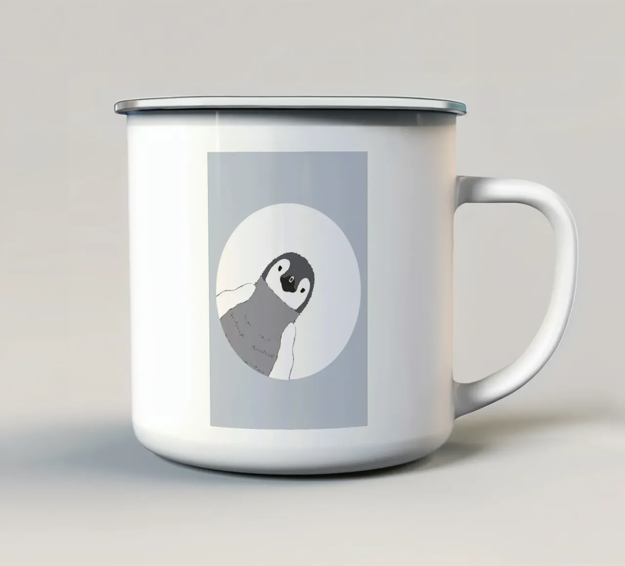 Pinguin enamel mug by BAINAI