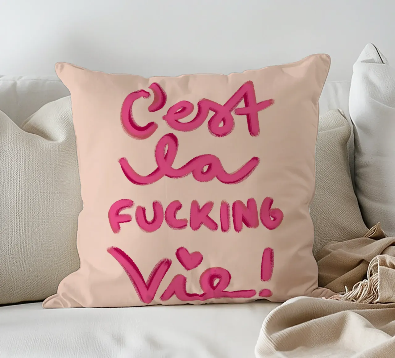 C'est la f*ucking vie! cuscino da Illustration Raissa Oltmanns