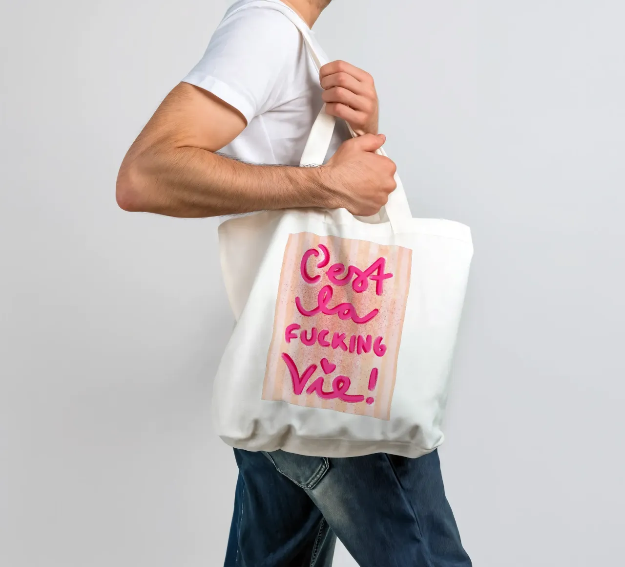 C'est la f*ucking vie! borsa in juta da Illustration Raissa Oltmanns