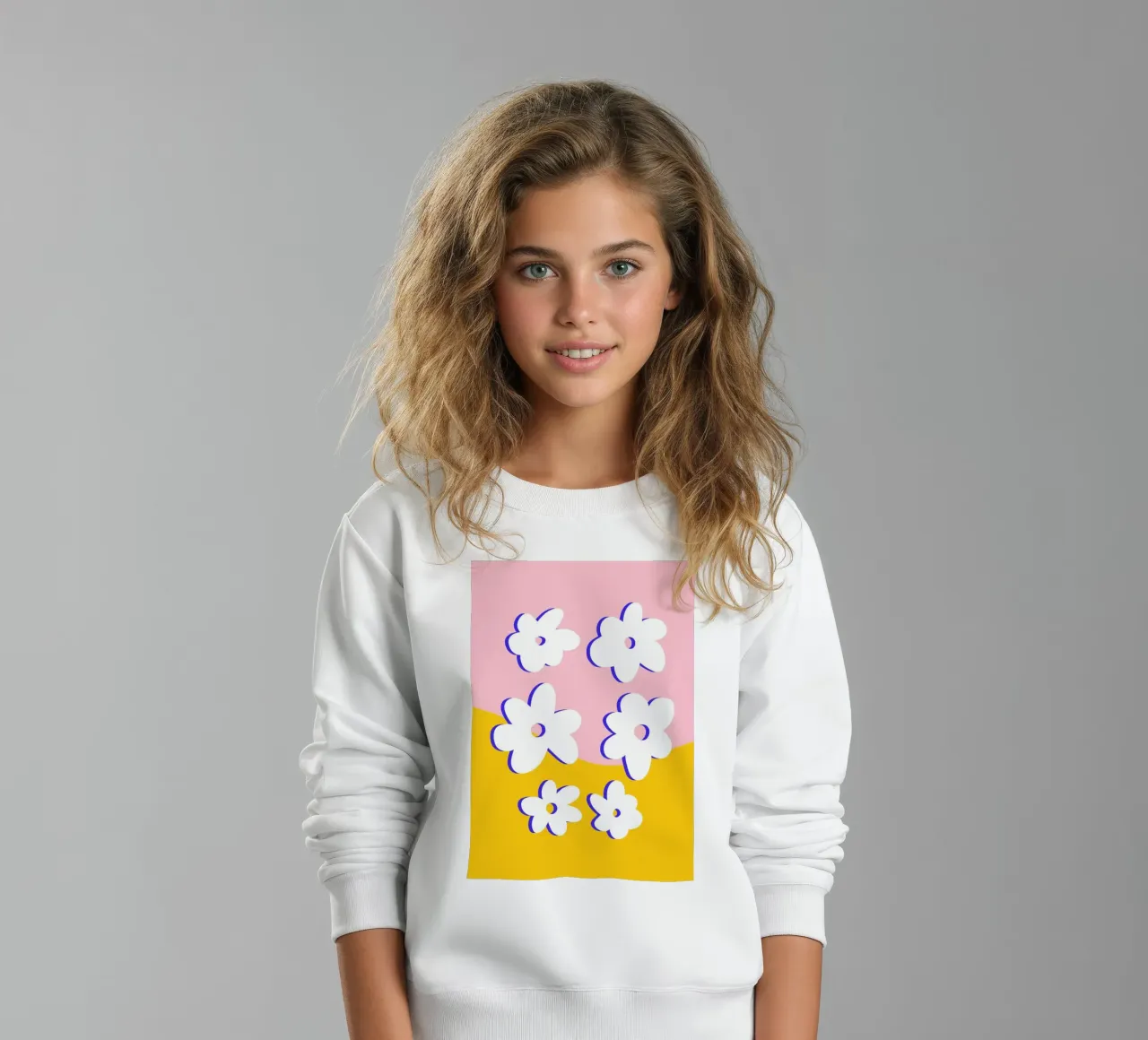 Retro Blümchen Muster felpa bambino da BAINAI