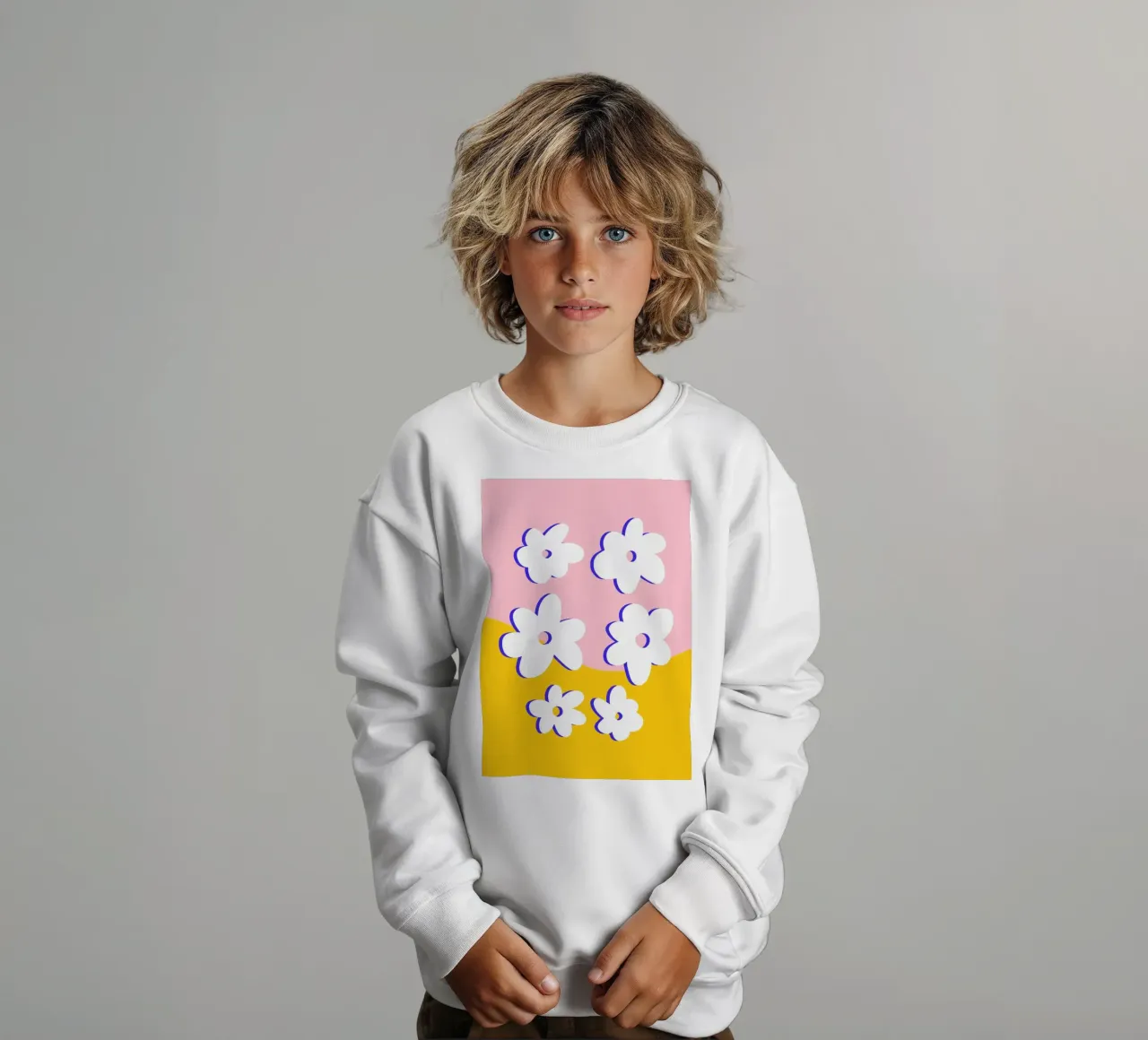Retro Blümchen Muster felpa bambino da BAINAI