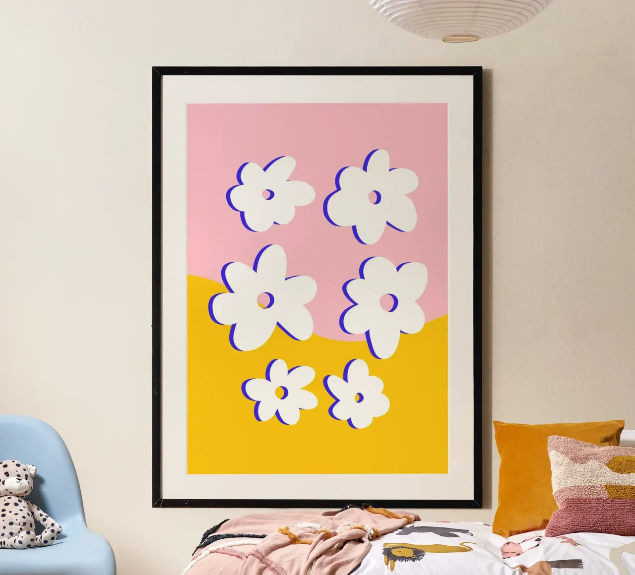 Retro Blümchen Muster poster da BAINAI